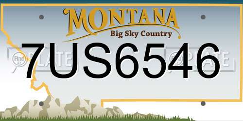 7US6546 Montana License Plate