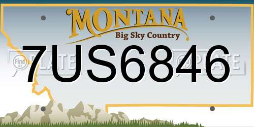 7US6846 Montana License Plate