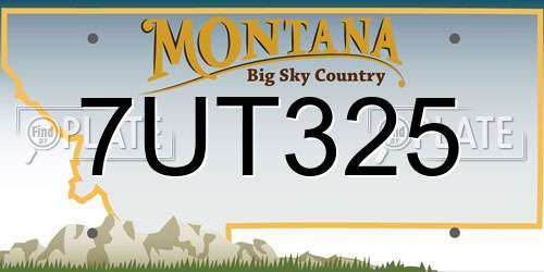 7UT325 Montana License Plate
