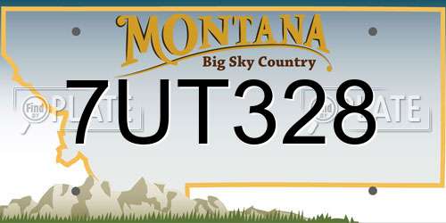 7UT328 Montana License Plate
