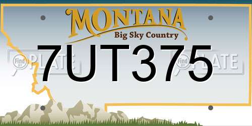 7UT375 Montana License Plate
