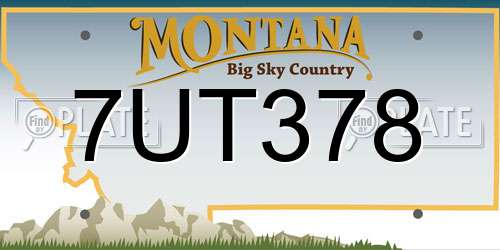 7UT378 Montana License Plate