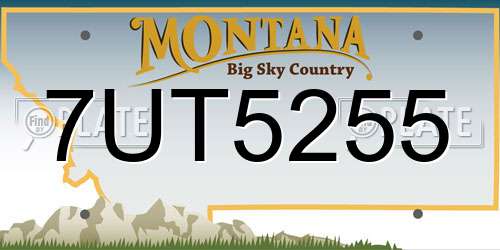 7UT5255 Montana License Plate