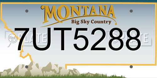 7UT5288 Montana License Plate