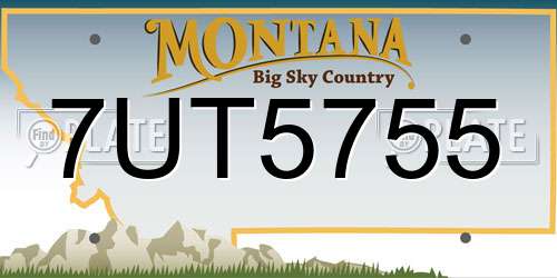 7UT5755 Montana License Plate