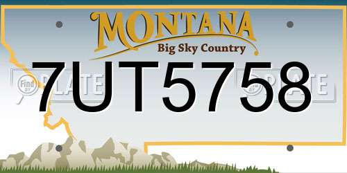 7UT5758 Montana License Plate