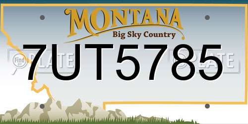 7UT5785 Montana License Plate
