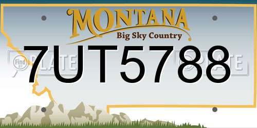 7UT5788 Montana License Plate