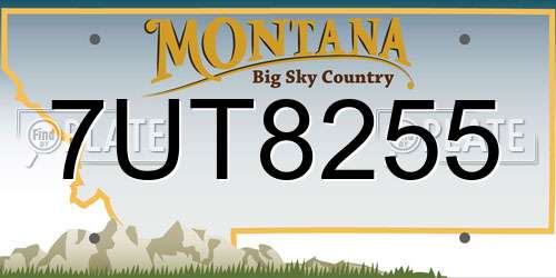 7UT8255 Montana License Plate