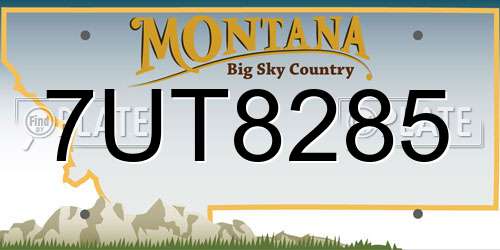 7UT8285 Montana License Plate