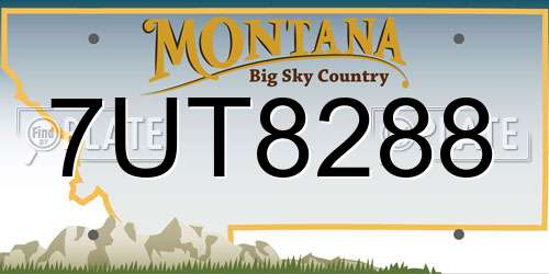 7UT8288 Montana License Plate