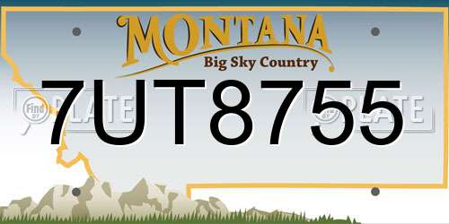 7UT8755 Montana License Plate