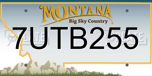7UTB255 Montana License Plate