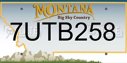 7UTB258 Montana License Plate