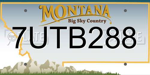 7UTB288 Montana License Plate