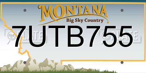 7UTB755 Montana License Plate