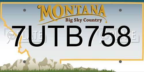 7UTB758 Montana License Plate