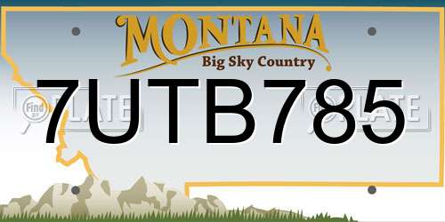 7UTB785 Montana License Plate