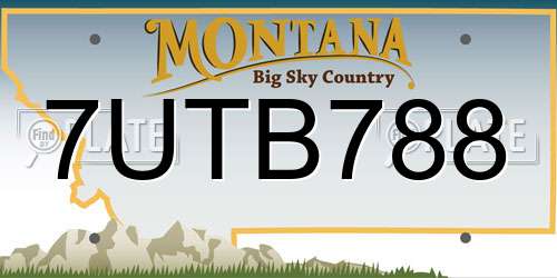 7UTB788 Montana License Plate