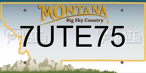7UTE75 Montana License Plate