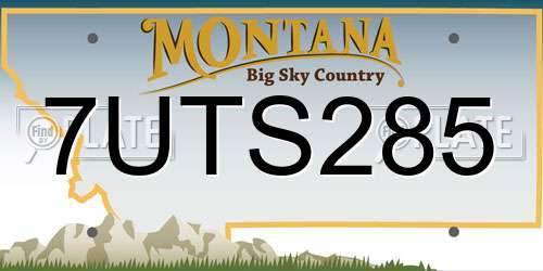7UTS285 Montana License Plate