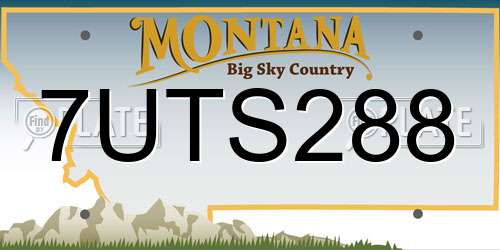 7UTS288 Montana License Plate