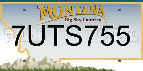 7UTS755 Montana License Plate