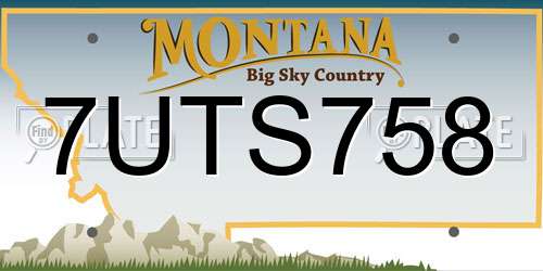 7UTS758 Montana License Plate