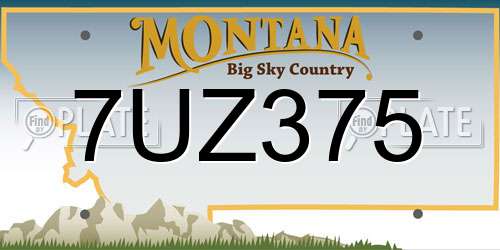 7UZ375 Montana License Plate