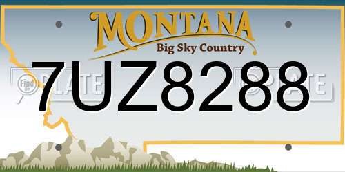 7UZ8288 Montana License Plate