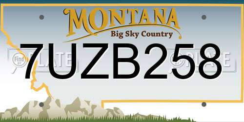 7UZB258 Montana License Plate