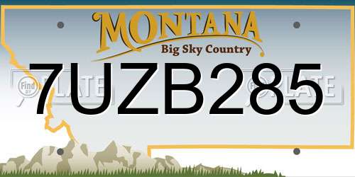 7UZB285 Montana License Plate