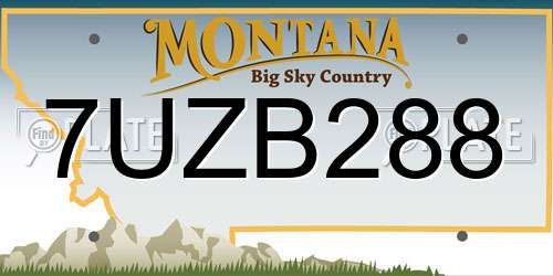 7UZB288 Montana License Plate
