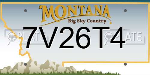 7V26T4 Montana License Plate