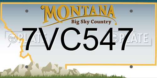 7VC547 Montana License Plate