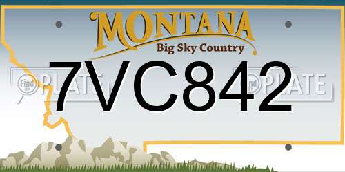 7VC842 Montana License Plate
