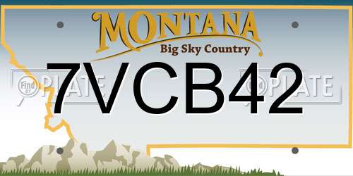 7VCB42 Montana License Plate
