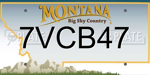 7VCB47 Montana License Plate