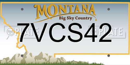 7VCS42 Montana License Plate