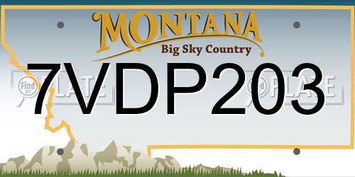 7VDP203 Montana License Plate