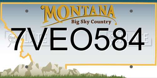 7VEO584 Montana License Plate