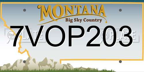 7VOP203 Montana License Plate