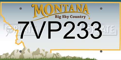 7VP233 Montana License Plate