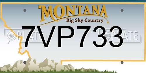 7VP733 Montana License Plate