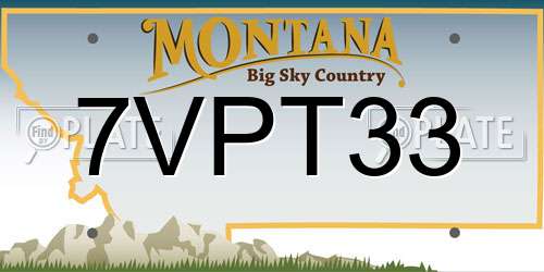 7VPT33 Montana License Plate