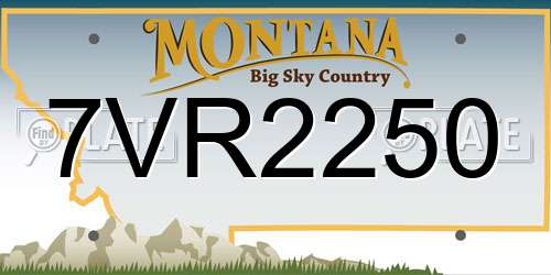 7VR2250 Montana License Plate