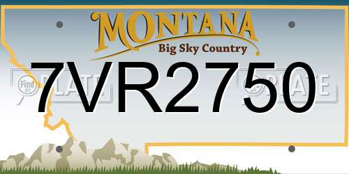 7VR2750 Montana License Plate