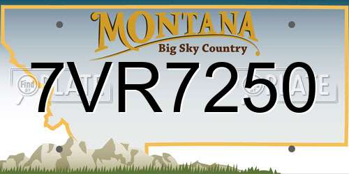 7VR7250 Montana License Plate