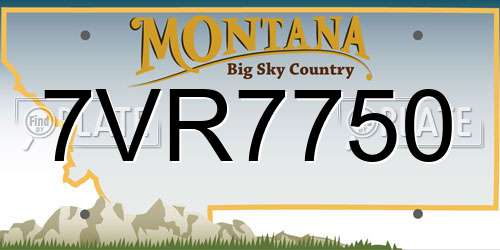 7VR7750 Montana License Plate