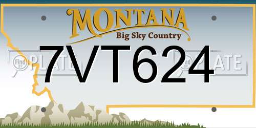7VT624 Montana License Plate
